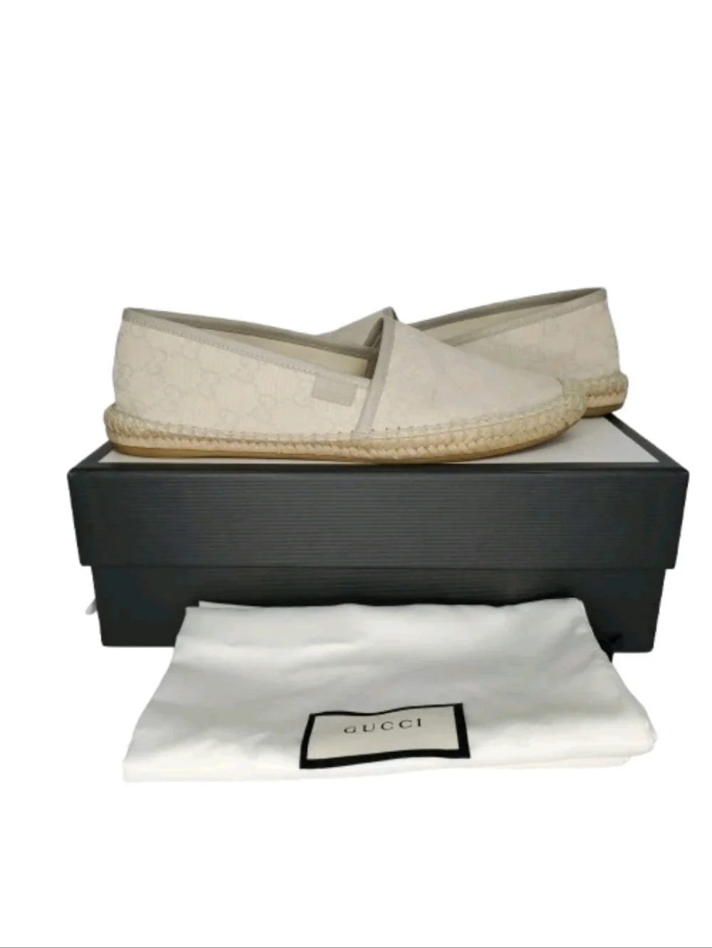 Gucci GG Supreme Monogram Canvas Slip On Espadrille Flats